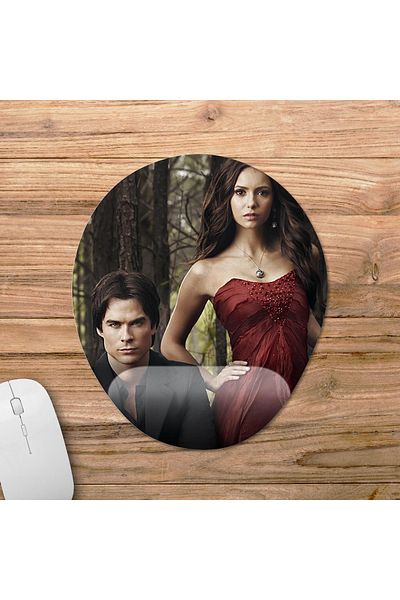 Pixxa موديل لوحة ماوس مع مسند للمعصم من Vampire Diaries - 2 بيضاوي