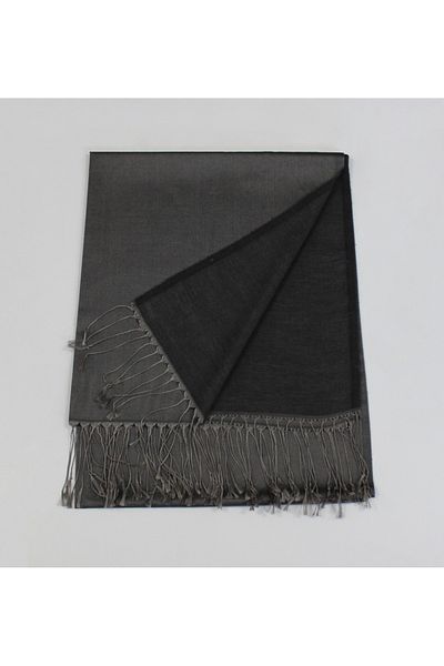 Mısırlı Smoked Black Silk Look Cocoon Shawl