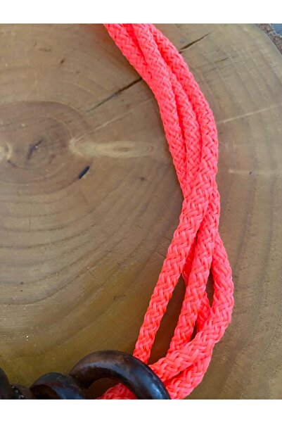 canan dizayn AUTHENTIC NEON CORD SMALL RING NECKLACE CORAL
