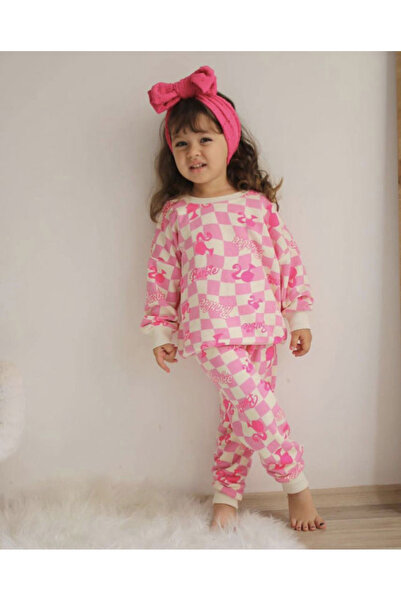 Kokosh kidss Kız çocuk kareli barbie eşofman seti