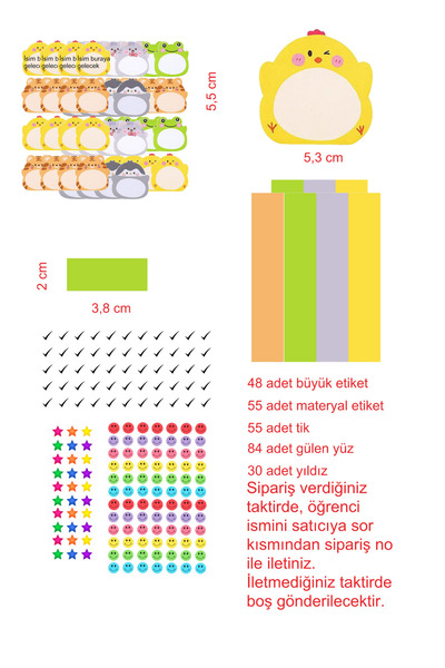 EyER Shoping Životinje Knjiga Sveska Školska Etiketa 270 Komada kroj Pakovanje