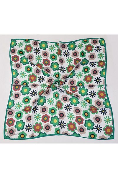 Modakaşmir Daisy Patterned Soft Cotton Scarf Benetton