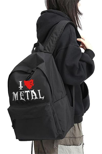 Touz LAGOM MODA I Love Metal Printed Unisex Backpack