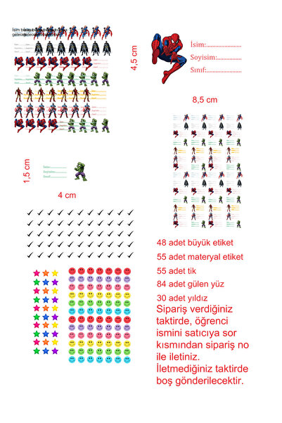 EyER Shoping Σχολική ετικέτα σημειωματάριου Marvel Hulk Spiderman με 270 κομμ...