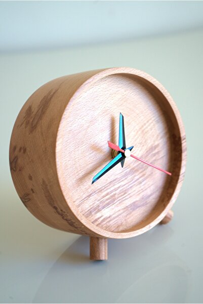 Genel Markalar Analog AHŞAP MASAÜSTÜ SAAT MİNİMALİST TASARIM Ahşap Doğal Taşl...