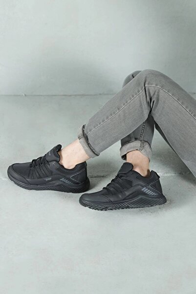 Jump 25932 Siyah Anatomik Tabanlı Ortopedik Yürüyüş & Koşu Ayakkabısı