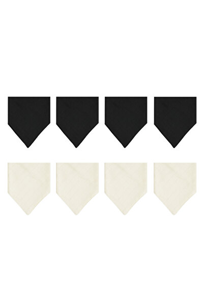 3Baby 8 Pieces Black Cream 100% Organic Cotton Double Layer Muslin Baby Scarf...