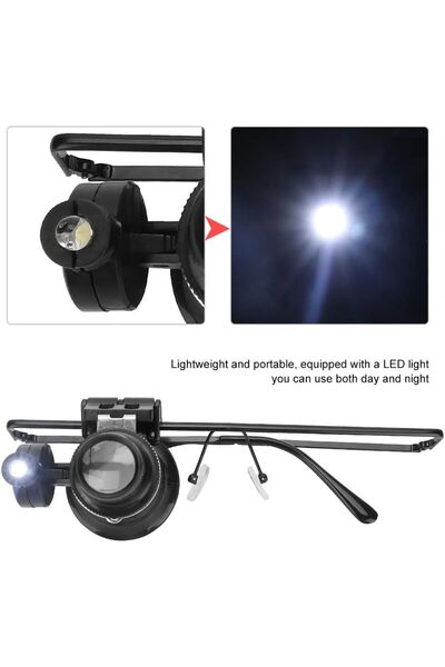 Tahtakale Dünyası Saat tamir büyüteci ışıklı tekli 20X tamirci büyüteci kuyum...