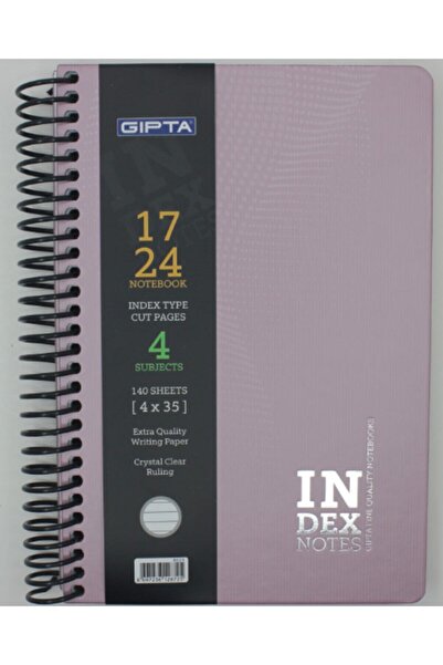 Mikasso Index Notes Sipiralli Sert Kapak Defter 140 Yaprak 4 Bölmeli Çizgili ...
