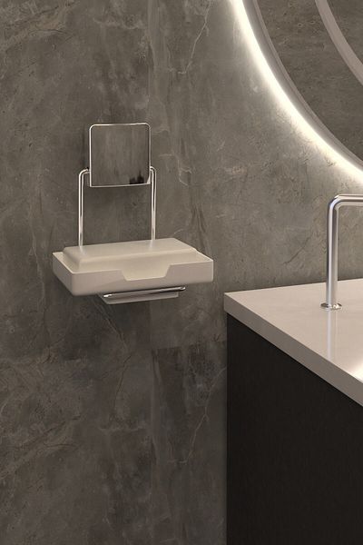 ASYA BAZAAR Strong Adhesive Chrome Soap Dish