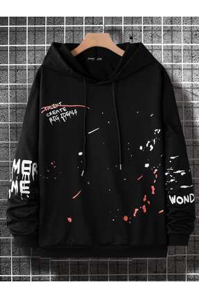 Adrift Kap onlu Sweatshirt SHEIN X The Future X Manfinity EMRG Men Letter Graphic Fiyat Yorumlar Trendyol