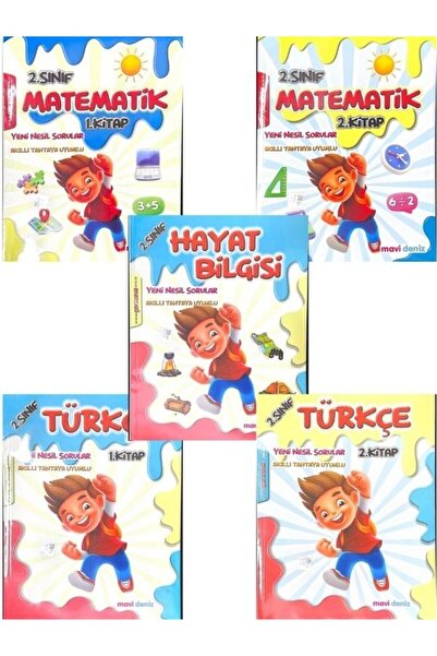 Mavi Deniz Yayınları 2.SINIF SET 2022-2023 + 1 Adet üçgen deneme hediyeli