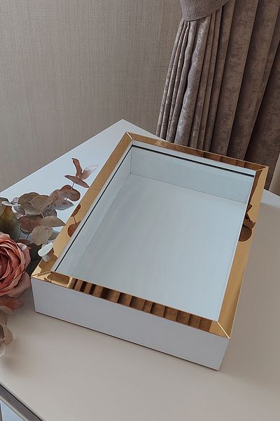 Verda Çerçeve New Trend 25x35 Cm Cadru de design Deep Rose alb-auriu fără LED! Cadru de memorie Rose Box! Anonim