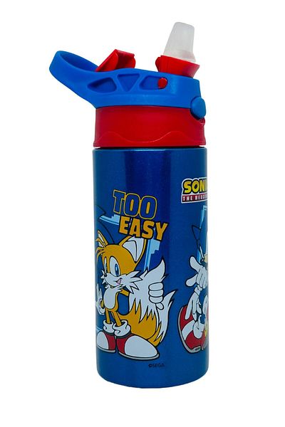 WİGGLE Sonic Steel School Water Bottle with Thick Silicone Straw