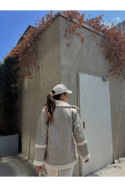 SONREİR VELKÝ KOŽENÝ KABÁT S PLYŠEM UVNITŘ