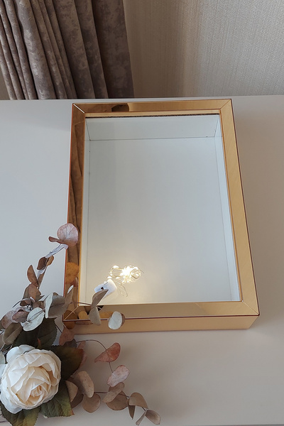 Verda Çerçeve Ledli Yeni Trend 25x35 Cm Gold Derin Gül Tasarım Çerçevesi! Gül Kutusu Anı Çerçevesi! Isimsiz