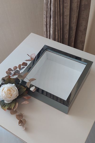 Verda Çerçeve 25x25 cm Smoked Deep Memory Frame - 6 cm Depth Memory Frame Rose Box!Hkm Commerce