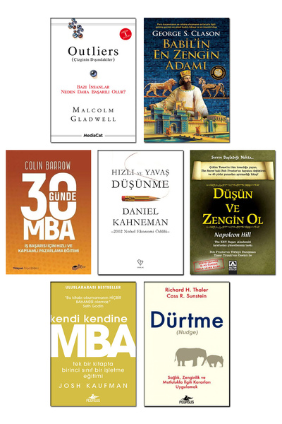 Altın Kitaplar Düşün ve Zengin Ol Dürtme Outliers Hızlı ve Yavaş Düşünme Kend...