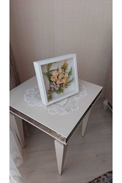 Verda Çerçeve 25x25 cm White Deep Memory Frame - 6 cm Depth Memory Frame Rose Box!Hkm Commerce