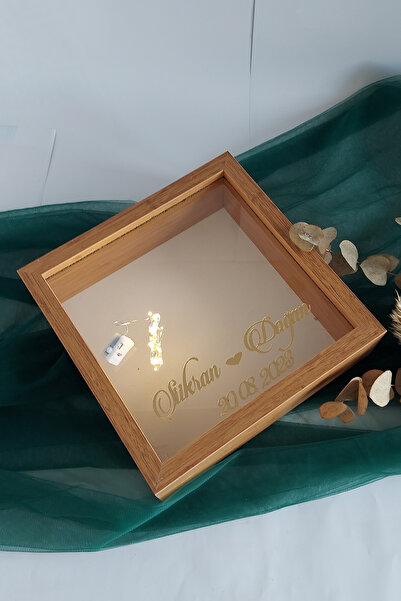 Verda Çerçeve 25x25 Cm Bambu Ledli Derin Anı Çerçevesi-6 Cm Derinlikli Anı Çe...