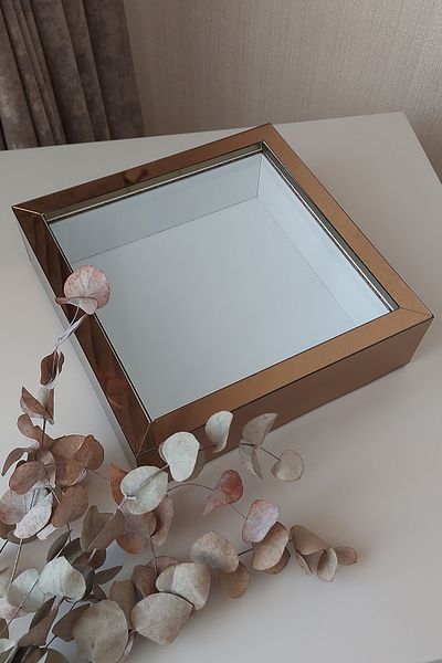 Verda Çerçeve 25x25 Cm Bronze Deep Memory Frame-6 Cm Depth Memory Frame Rose Box!Hkm Commerce