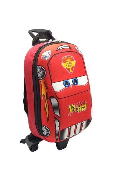 Tezzgelsin F66 Racing Car Kindergarten Backpack with Wheels 2-6 Years Old 3D Printed Children's School Bag