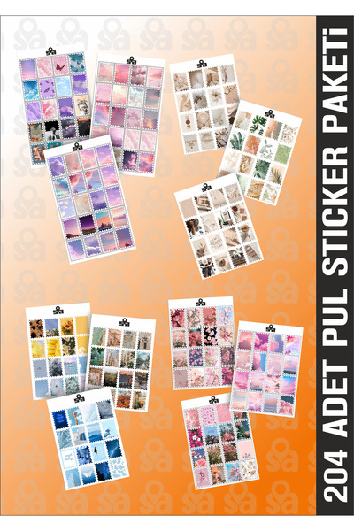 Sticker Adresim 204 Adet Pullar Sticker Paketi - Ajanda - Planner - Bullet Jo...