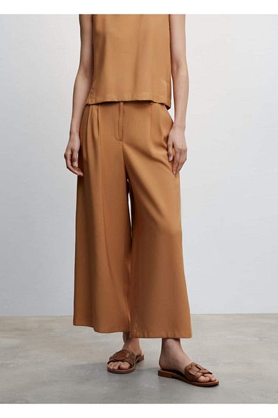 MANGO Woman Παντελόνι Culotte με πλισέ