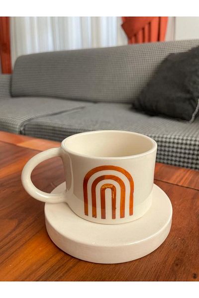 terraco ceramic Rainbow Handmade Ceramic Coffee Mug Bohemian