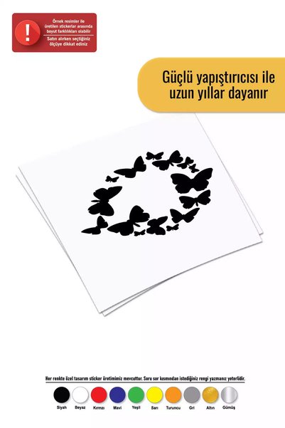 Generic Brand ملصق فراشات مقاس 15 × 13 سم - ورق حائط للكمبيوتر المحمول لمحرك ...