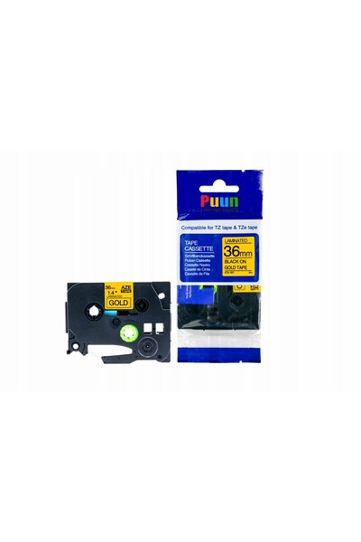 PUUN Brother P-Touch TZE-861 36 mm X 8 m Negru pe aur Bandă de etichete de laminare compatibilă