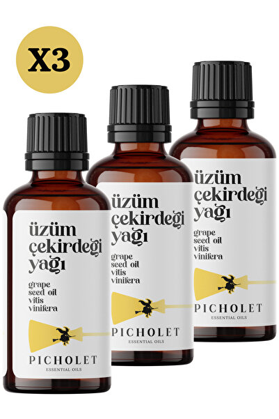Picholet زيت بذور العنب المعصور على البارد نقي (زيت بذور العنب النقي) × 3 قطع
