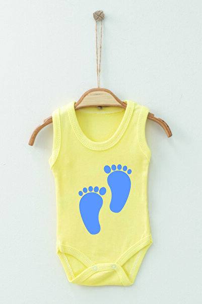 ADABEBEK 100% Cotton Organic First Step Patterned Strappy Bodysuit Baby Bodysuit
