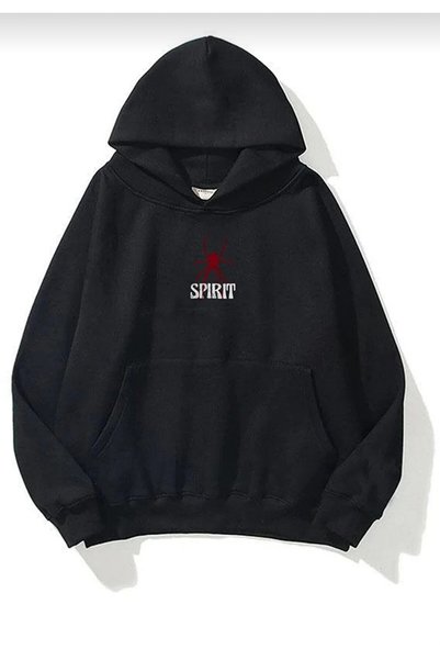 machiavelli Spirit Printed Black Hooded Sweat
