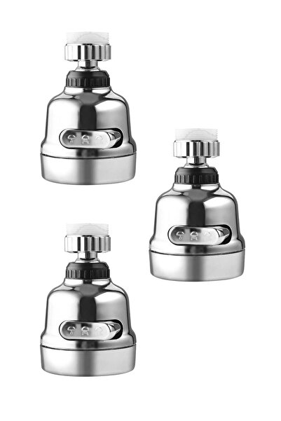 f3 Market 3 Pieces Chrome 3 Functions 360° Movable Faucet Head Saving Head