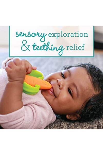 SEGRETO Silikon Diş Kaşıyıcı Havuç Kavrama Halkası, Pratik Saplı Bebek Diş Çıkarma Yardımcısı, Turuncu