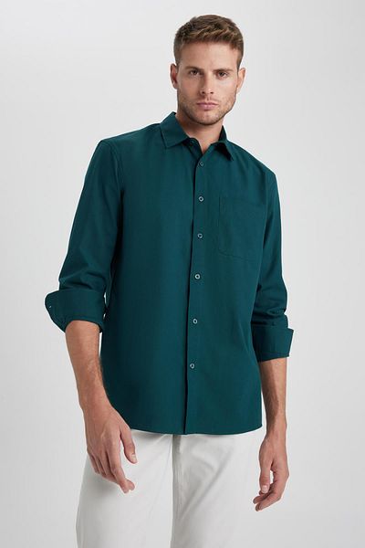 DeFacto Regular Fit Poplin Long Sleeve Shirt A8030ax23au