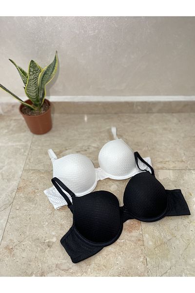 Betimoda Economic Pack of 2 Double Push Up Γεμισμένο με Υποστήριξη Μαύρο Λευκό