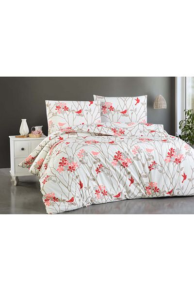 Menderes Home Σετ Παπλωματοθήκης Cotton Collection Ranforce Διπλό Pure Romance