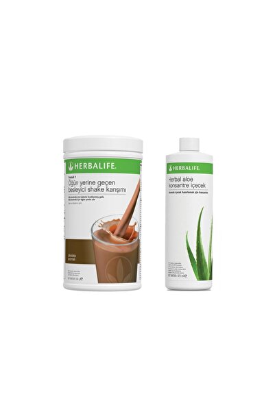 Herbalife 2'li Set Shake Çikolata Aroma 550gr + Aloe Vera Içecek 473 ml