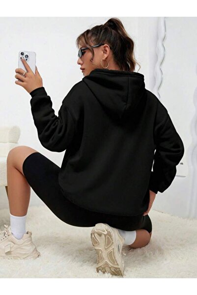 BENROMA Φούτερ με στάμπα καρδιάς με 3 νήματα χτενισμένο βαμβάκι, υπερμεγέθη κομμένο σε σχήμα καρδιάς