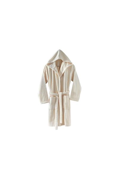 Menderes Home Μπουρνούζι Xlarge Hooded - Solid Cream Cotton Collection Bukle