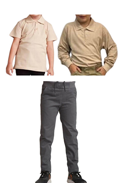 MaviMoure Унісекс діти ребро талія білизна шкільні штани поло комір комір з к...