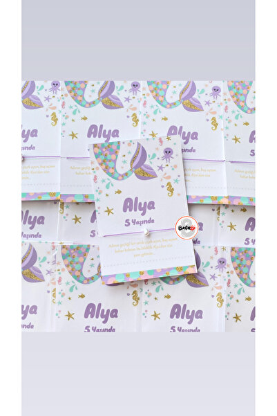 BastirBi Deniz kızı konsept doğum günü hediyesi 30 adet