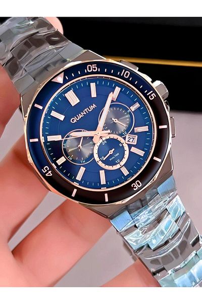 Quantum BLKT.2.627 Quantum 10 Atm Waterproof Steel Cord Blackening Does Not Throw Color Wrist Watch+Wristband