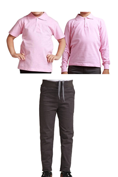 KURAFF Unisex Παιδικό λινό σχολικό παντελόνι με ραβδώσεις + κοντό και μακρυμά...