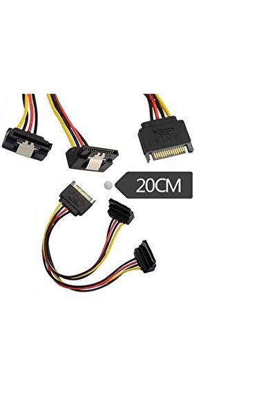 Mykablo SATA to SATA 2'li 90 Derece Power Çoklayıcı