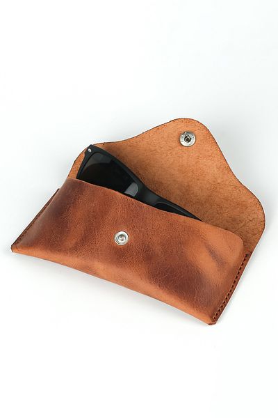 Lost Slope Leather Brown Glasses Case - Real Leather & Handmade