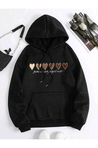 FAVORİST قلوب مطبوعة مقنعين البلوز