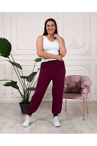 kemmy Plus Size Comfortable Fit Leg Sweatpants with Cuffs and Pockets